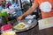 Preparing thai roti pancake