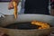 Prepation of Fried bread stick, Cakwe , the bread is also popularly known as Youtiao and Cakoi, a popular Chinese cuisine. The