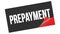 PREPAYMENT text on black red sticker stamp