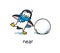 Preposition of place. Penguin near the snowball