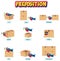 Preposition wordcard with different places