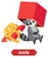 Preposition wordcard with raccoon inside box