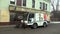 PREROV, CZECH REPUBLIC, NOVEMBER 17, 2017: Road sweeper, special modern cleaning car and vacuum cleaner rubbish in the