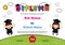 Preschool Kids Diploma certificate colorful background design template vector Illustration