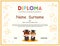 Preschool Kids Diploma certificate design template