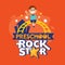 Preschool Rock Star Phrase Illustration.Back to School Quote