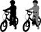 Preschooler bicyclist silhouette