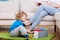 Preschooler playing on the floor