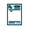 prescription doctor paper color icon vector illustration