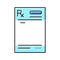 prescription doctor paper color icon vector illustration