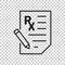 Prescription icon in flat style. Rx document vector illustration on white isolated background. Paper business concept