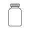Prescription pills bottle linear icon
