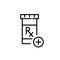 Prescription refill in pharmacy. Pill bottle. Pixel perfect, editable stroke icon