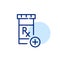 Prescription refill in pharmacy. Pill bottle. Pixel perfect, editable stroke line icon