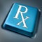 Prescription rx blue computer key