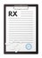 Prescription rx medical pad and pharmacy drug pills, realistic 3d medicine paper blank