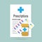 Prescriptions and pills icon.