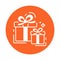 Present line color icon. Wedding gifts oncept. Beautiful present box with overwhelming bow. Sign for web or mobile app. UI UX, GUI