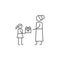 Present, mother, daughter icon. Element of family life icon. Thin line icon for website design and development, app development.