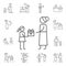Present, mother, daughter icon. Family life icons universal set for web and mobile