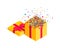 Present opened gift box confetti