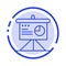 Presentation, Analytics, Board, Business Blue Dotted Line Line Icon