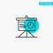 Presentation, Analytics, Board, Business turquoise highlight circle point Vector icon