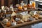presentation of an array of artisanal cheeses, accompanied by accompaniments and accoutrements