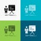 presentation, businessman, chart, graph, progress Icon Over Various Background. glyph style design, designed for web and app. Eps