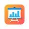 Presentation Icon, slide icon, Analytic. Modern Icon in Flat style on Gradient background. Vector icon for any purposes