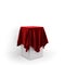 Presentation pedestal covered with a red cloth