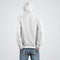 Presentation template of a white hoodie mockup on a young guy, rear view