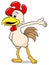 Presenting cartoon chicken