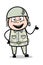 Presenting Hand Gesture - Cute Army Man Cartoon Soldier Vector Illustration