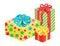 Presents Bows Santa Factory Vector Illustration