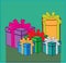 Presents color boxes vector