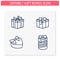 Presents line icons set. Editable illustrations