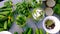 Preservation of cucumbers in jars. Selective focus.