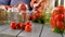 Preservation tomatoes in jars. Selective focus.