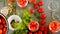 Preservation tomatoes in jars. Selective focus.