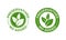 Preservatives no added vector green organic leaf icon. Preservatives free, natural organic package stamp