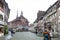 Preserved historic buildings at Rathausplatz, a town square in old small city of Stein Am Rhein, Switzerland