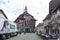 Preserved historic buildings at Rathausplatz, a town square in old small city of Stein Am Rhein, Switzerland