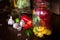 Preserved wegetables in jars