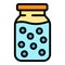 Preserves in glass jar icon color outline vector