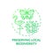 Preserving local biodiversity concept icon