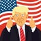 President Donald Trump Thumbs Up vector illustration caricature portrait