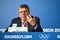 President of International Olympic Committees Tomas Bach on a press conference