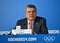 President of International Olympic Committees Tomas Bach on a press conference