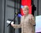 President of the Republic of Lithuania Dalia Grybauskaite is making speech